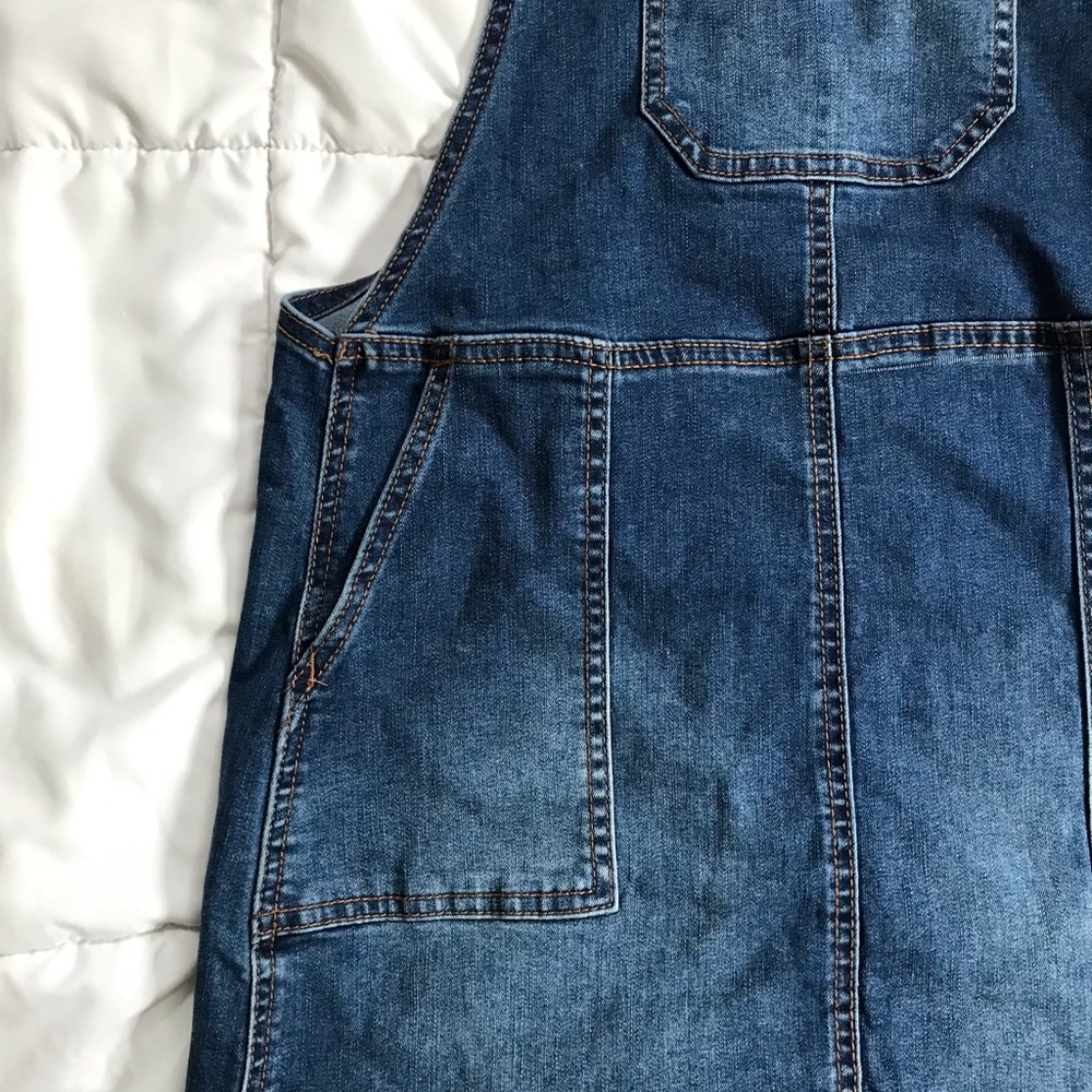 Denim Overall Mini Dress - Picture 2 of 8